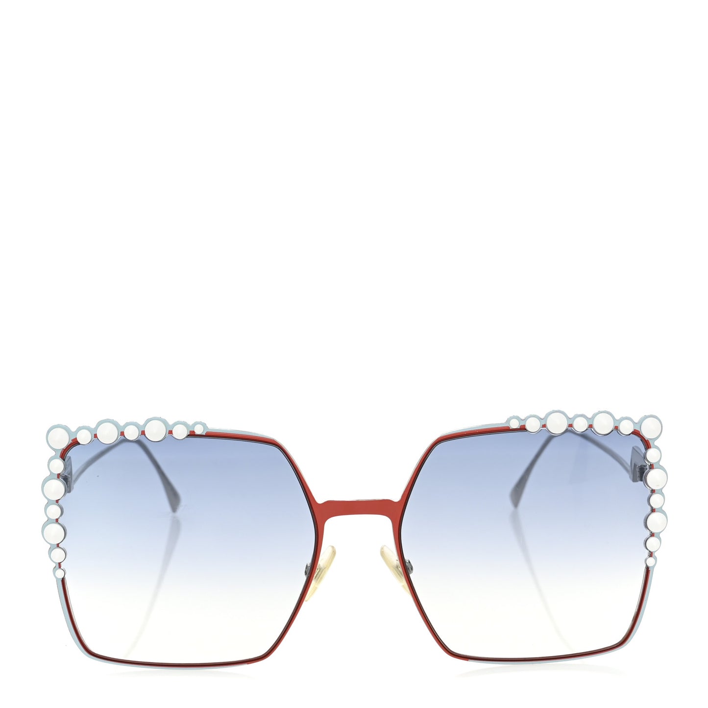 Metal Dots Square Sunglasses FF 0259/S Red