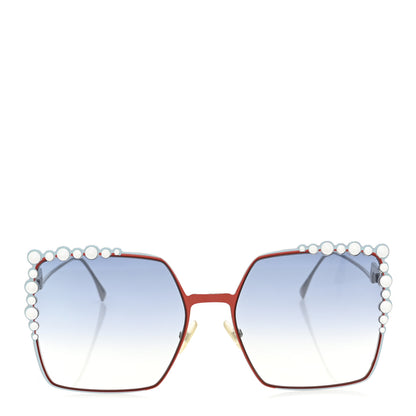 Fendi Metal Dots Square Sunglasses FF 0259/S Red 2 of 7