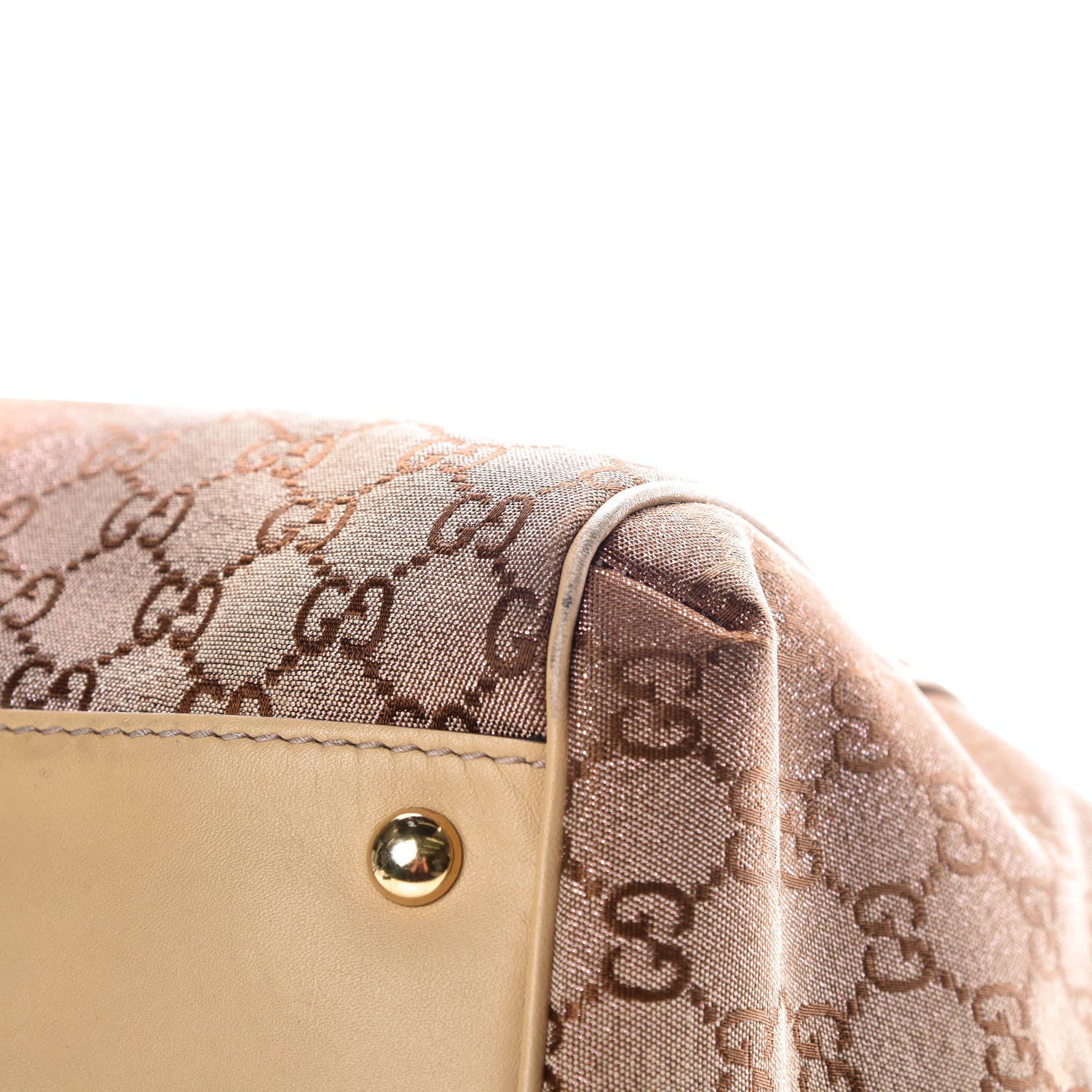 Gucci Monogram Lurex Medium Scarlett Studded Interlocking G Top Handle Bag Bronze 20 of 21