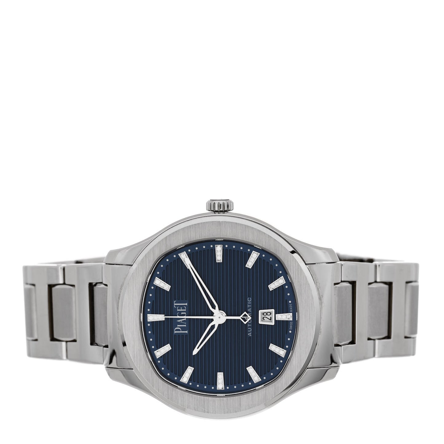 Stainless Steel Diamond 36mm Polo Date Automatic Watch Blue