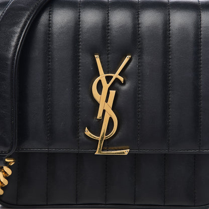 Saint Laurent Lambskin Matelasse Monogram Medium Vicky Chain Bag Black 9 of 11