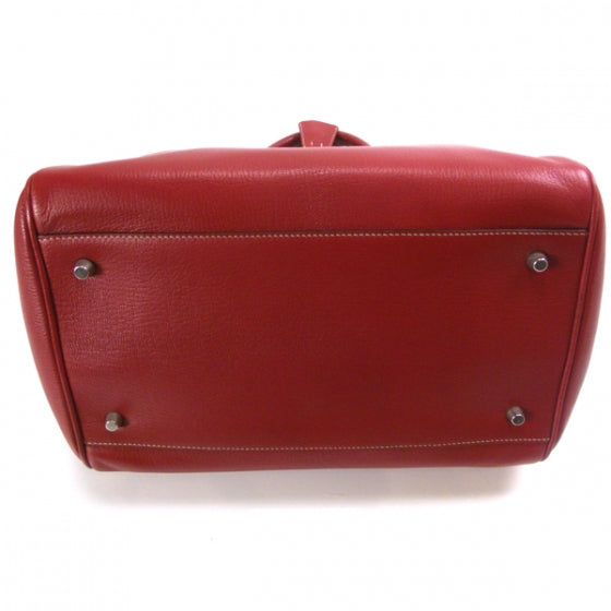 Prada Goatskin Cerniera Doctor Bag Rubino 4 of 9