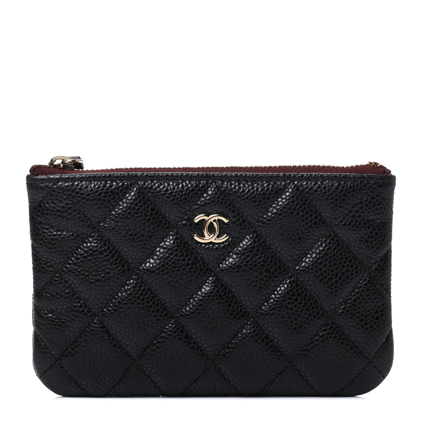 Caviar Quilted Small Cosmetic Case Black