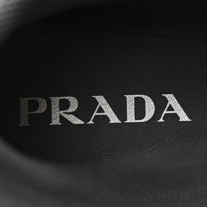 Prada Re-Nylon Gabardine Metal Triangle Logo Mens Downtown Low Top Sneakers 9 Black 7 of 11