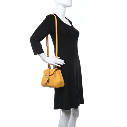 Delvaux Grained Calfskin Mini Brillant Satchel Yellow 3 of 9