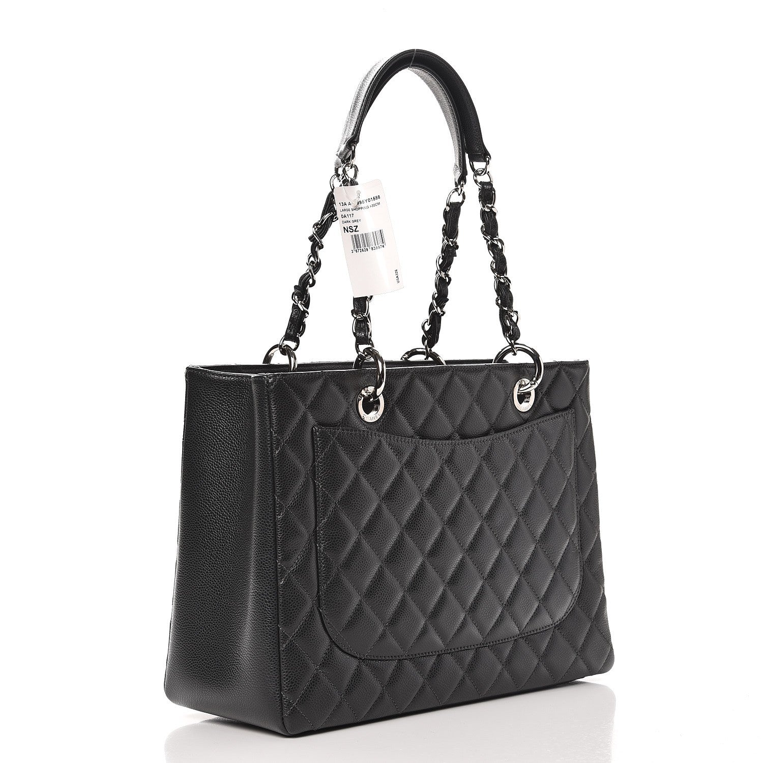 Chanel Caviar Quilted Grand Shopping Tote GST Dark Grey 3 of 8