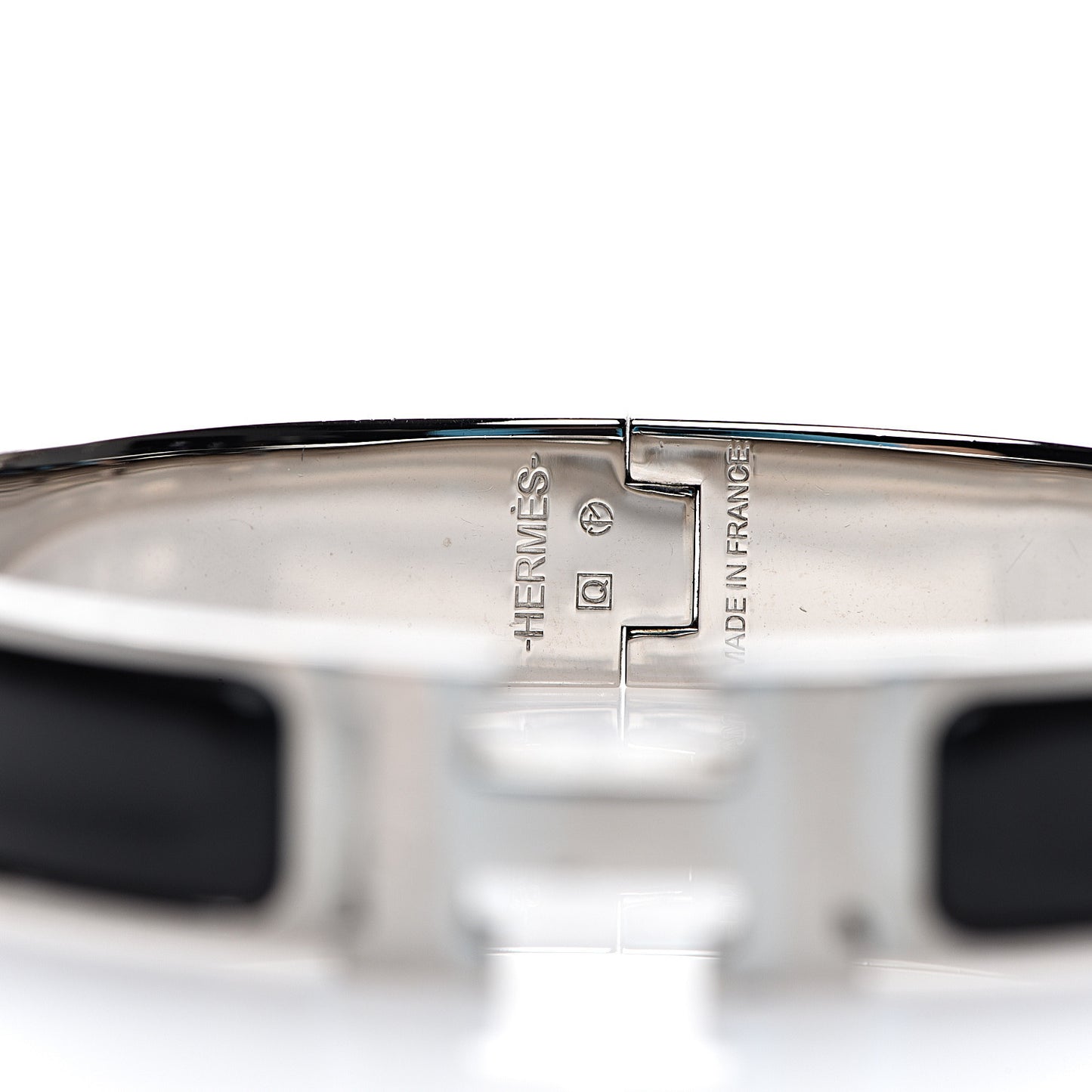 Enamel Narrow Clic Clac H Bracelet PM Black