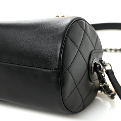 Chanel Calfskin Chain 20s Signature Bowling Bag Black 10 of 11