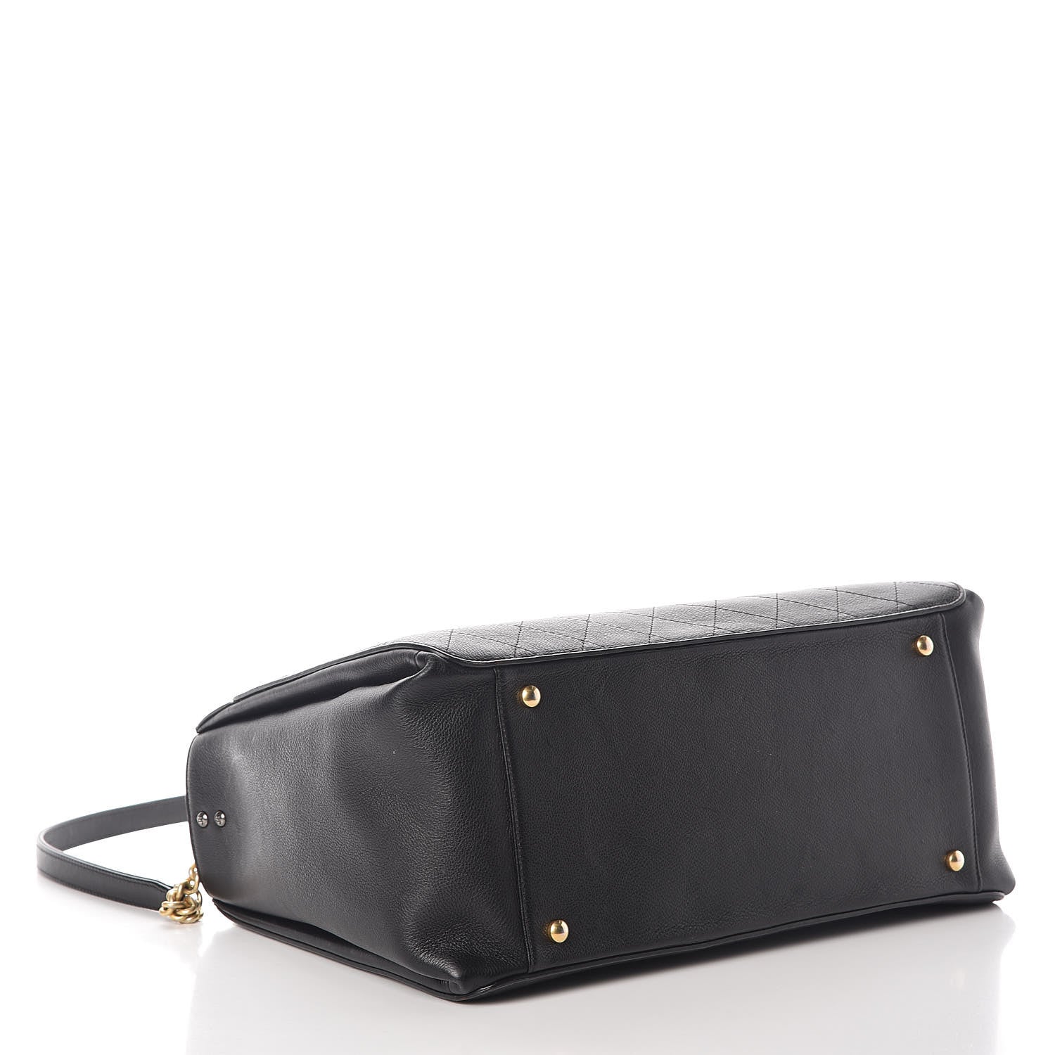 Chanel Calfskin Stitched Large Straight Lines Shopping Tote Black 5 of 11