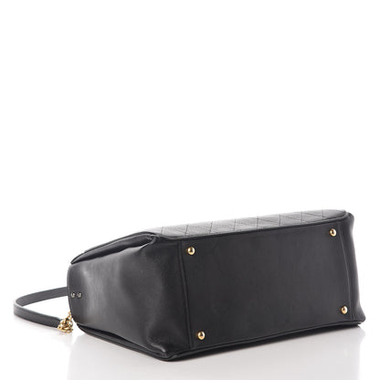 Chanel Calfskin Stitched Large Straight Lines Shopping Tote Black 5 of 11