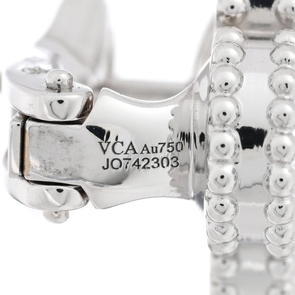 Van Cleef & Arpels 18K White Gold Mother of Pearl Vintage Alhambra Earrings 4 of 5
