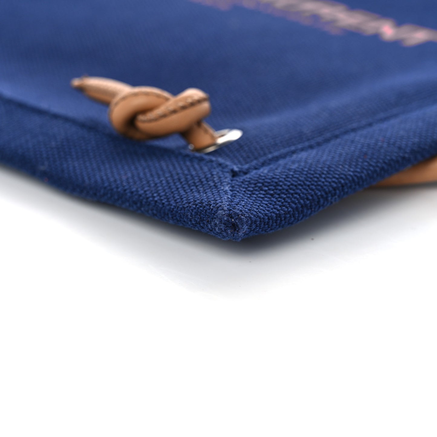 Linen Calfskin Rive Gauche Backpack Blue Rouge Eros