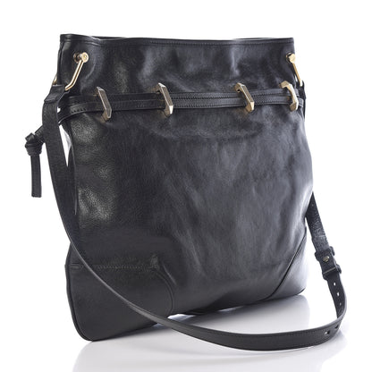 Gucci Sakai Calfskin Horsebit 1955 Cinch Top Messenger Bag Black 3 of 10