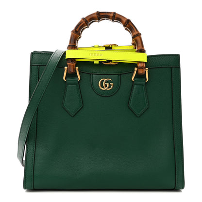 Gucci Wonka Grain Calfskin Small Diana Tote Bag Green Yellow Fluo 1 of 10