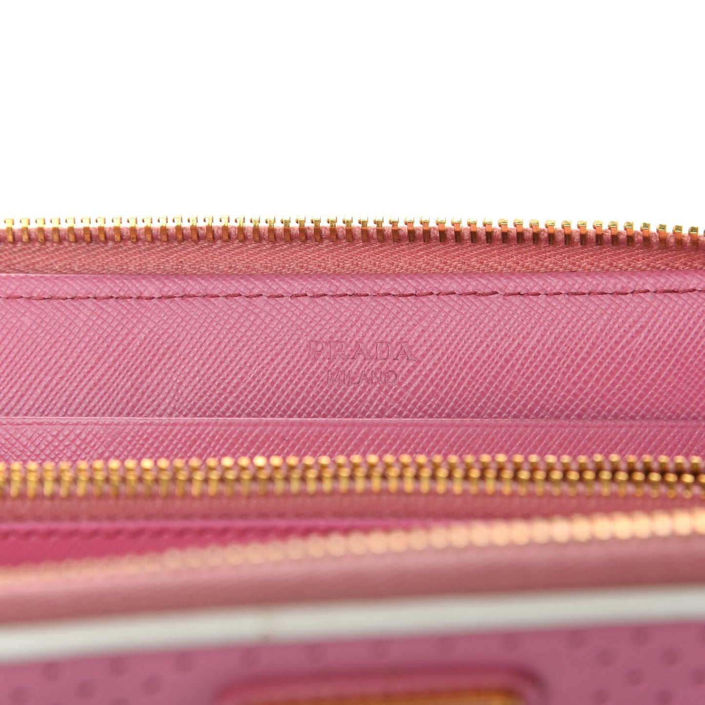 Saffiano Perforated Zip Around Wallet Geranio
