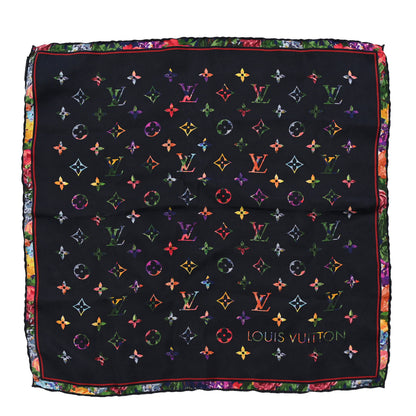 Louis Vuitton Silk Monogram Printed LV Garden Square Scarf Bleu Marine 1 of 3