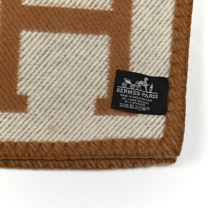Hermes Wool Cashmere Avalon Blanket Ecru Camel 3 of 3