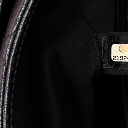 Chanel Iridescent Goatskin Quilted Small Double Carry Waist Chain Flap Purple 7 of 13