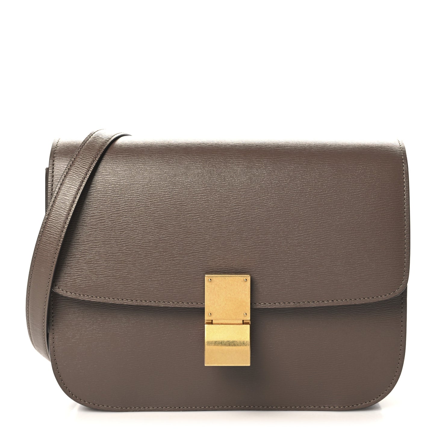 Liege Calfskin Medium Classic Box Flap Bag Glazed Nut