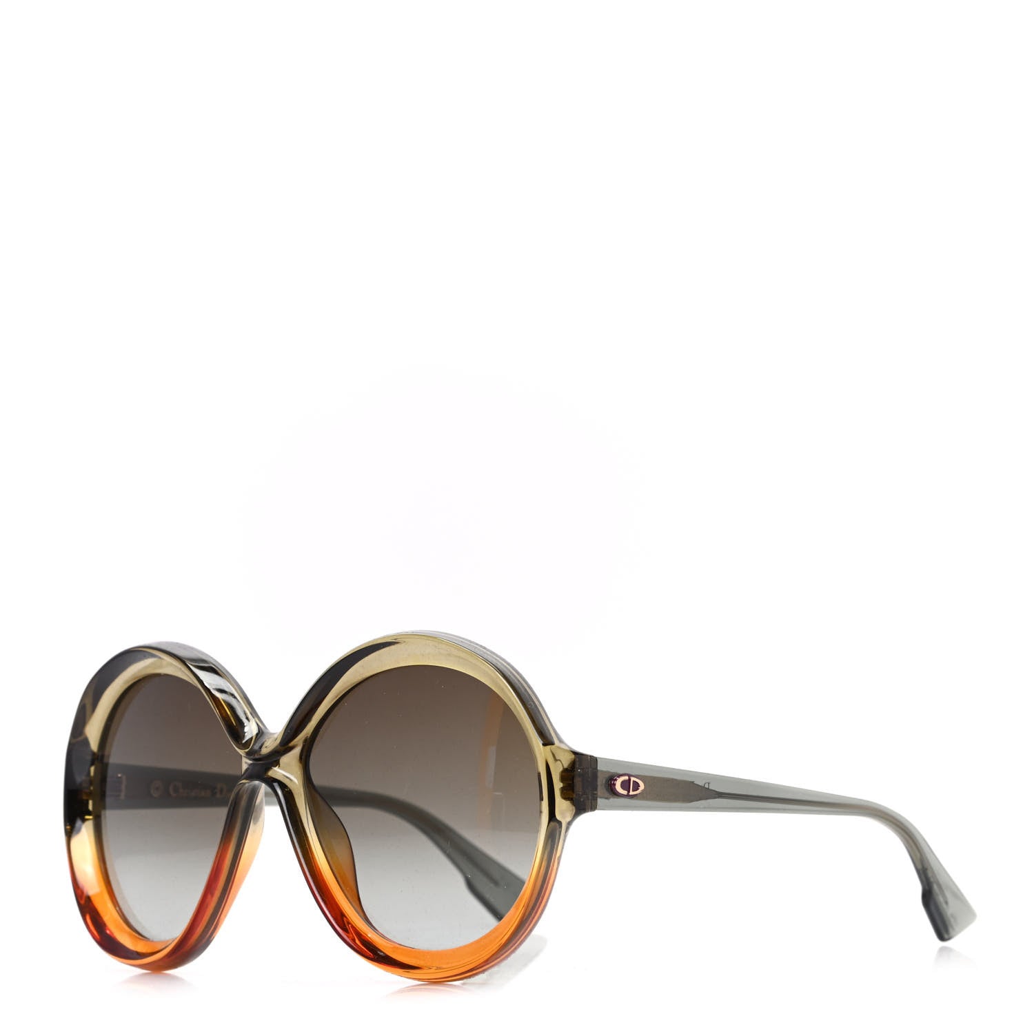 Christian Dior Diorbianca Round Sunglasses Brown 1 of 7