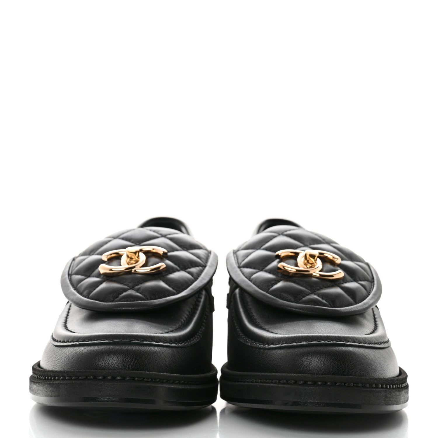 Chanel Lambskin Quilted CC Turnlock Loafers 40 Black 2 of 9
