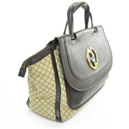 Gucci Diamante Cellarius Calfskin Medium 1973 Top Handle Bag Beige Ebony Cocoa 3 of 10