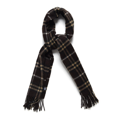 Burberry Cashmere Vintage Check Fringe Scarf Brown 1 of 4