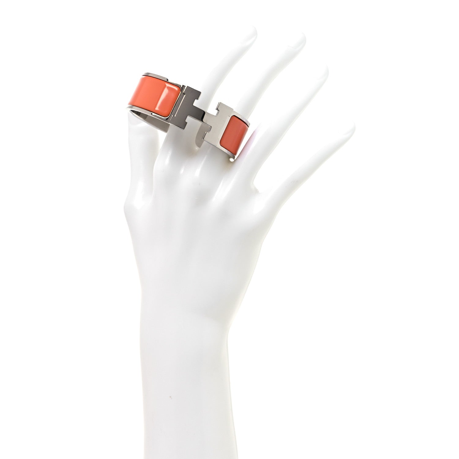 Hermes Enamel Wide Clic Clac H Bracelet PM Mango 2 of 6