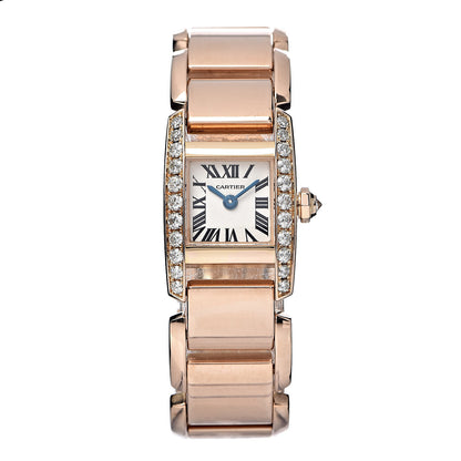 Cartier 18K Pink Gold Diamond 16mm Tankissime Quartz Watch 1 of 8