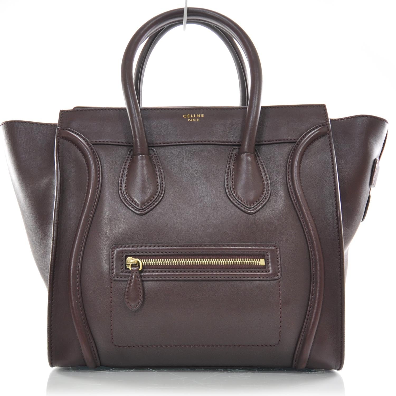Celine Smooth Calfskin Mini Luggage Wine 1 of 9