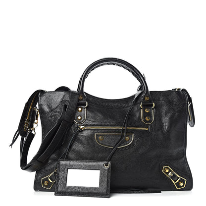 Balenciaga Chevre Gold Metallic Edge Hardware City Black 1 of 11