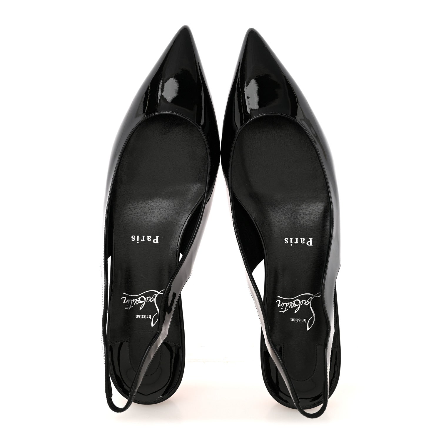 Christian Louboutin Patent Hot Chickita Slingback Flats 39.5 Black 2 of 11