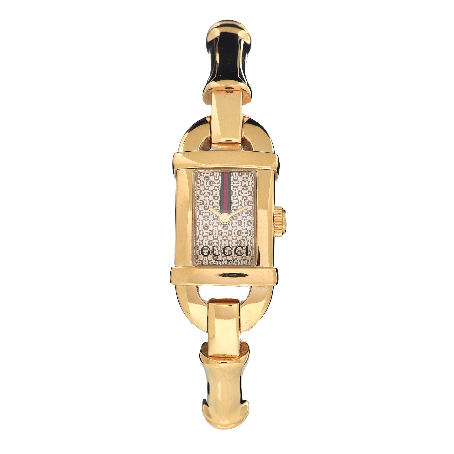 Gucci Stainless Steel 16mm 6800L Bamboo Web Quartz Watch 1 of 7