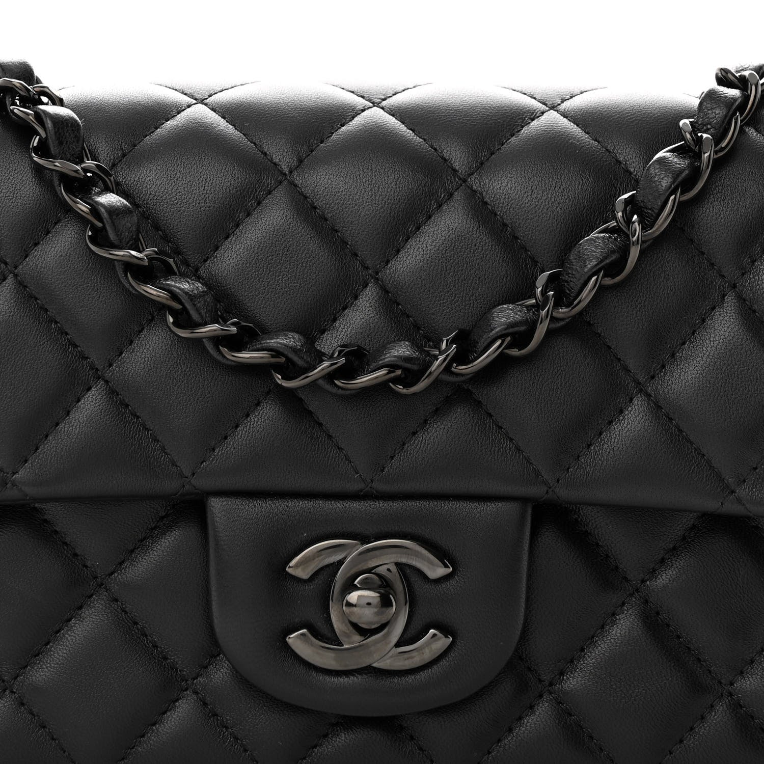 Chanel Lambskin Quilted Mini Rectangular Flap So Black 8 of 11