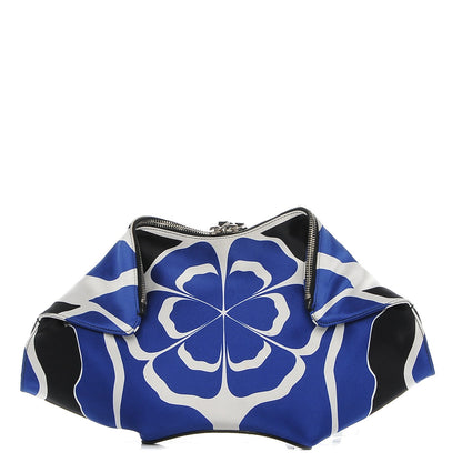 Alexander McQueen Silk Flower Collage De Manta Clutch Royal Blue Black 1 of 9
