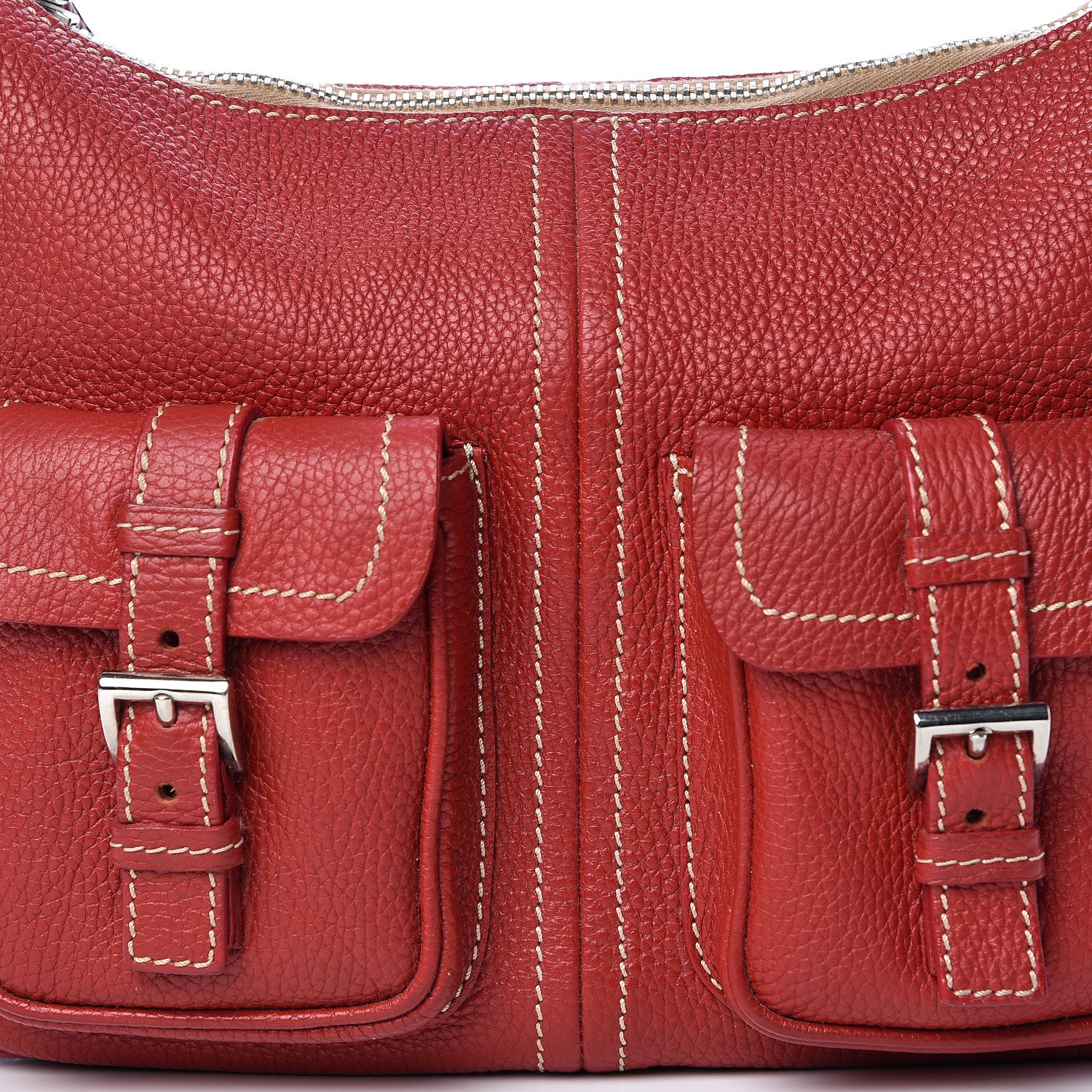 Prada Vitello Daino Hobo Rosso 9 of 14