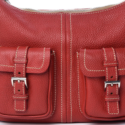 Prada Vitello Daino Hobo Rosso 9 of 14