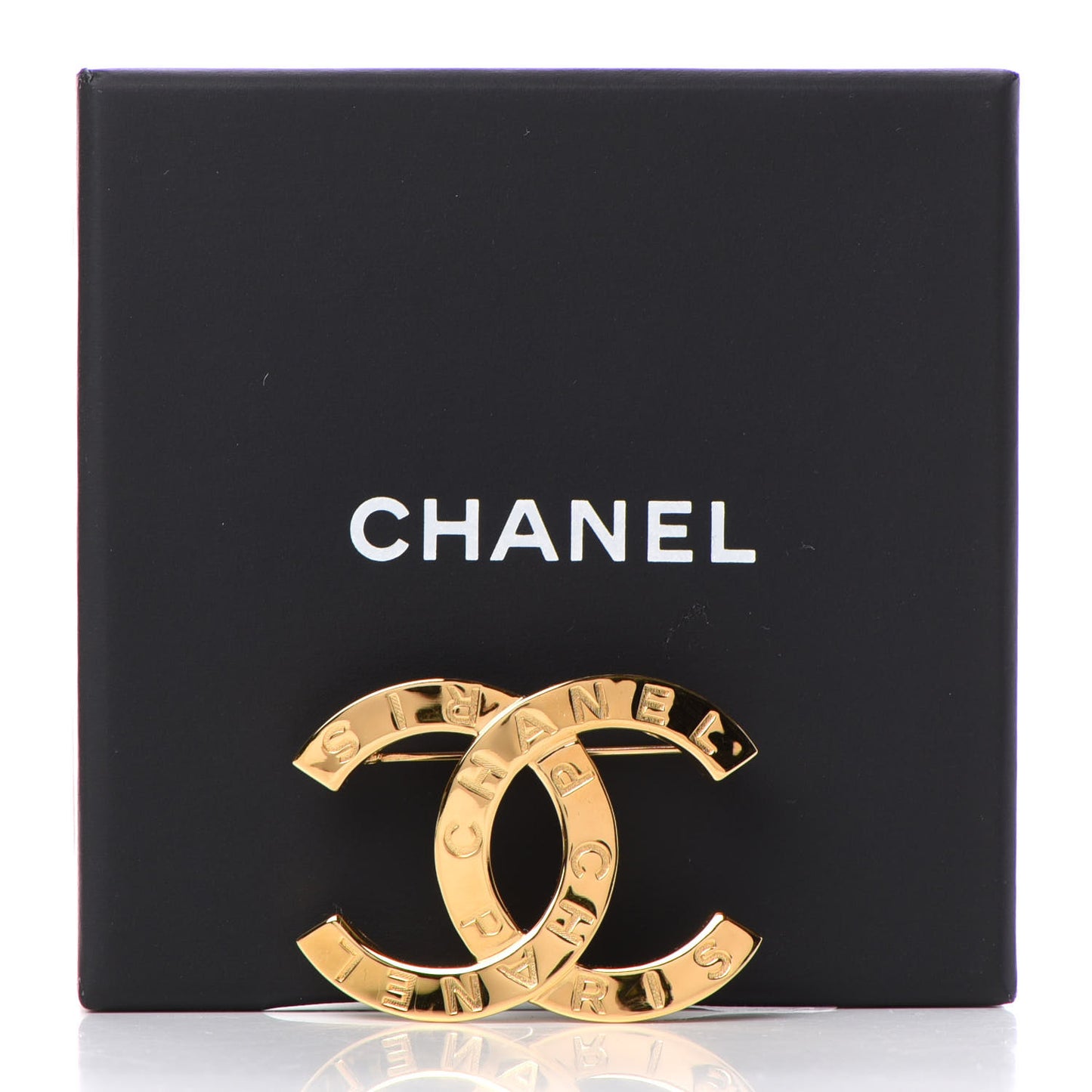 Metal Paris Button CC Large Brooch Gold