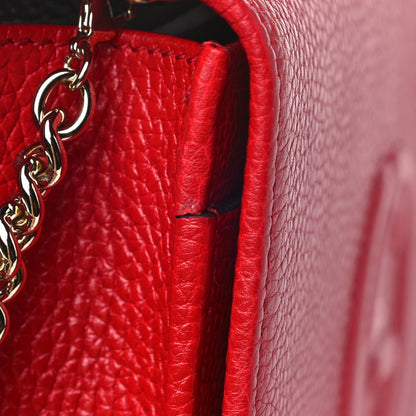 Gucci Pebbled Calfskin Soho Wallet on Chain Tabasco Red 9 of 10