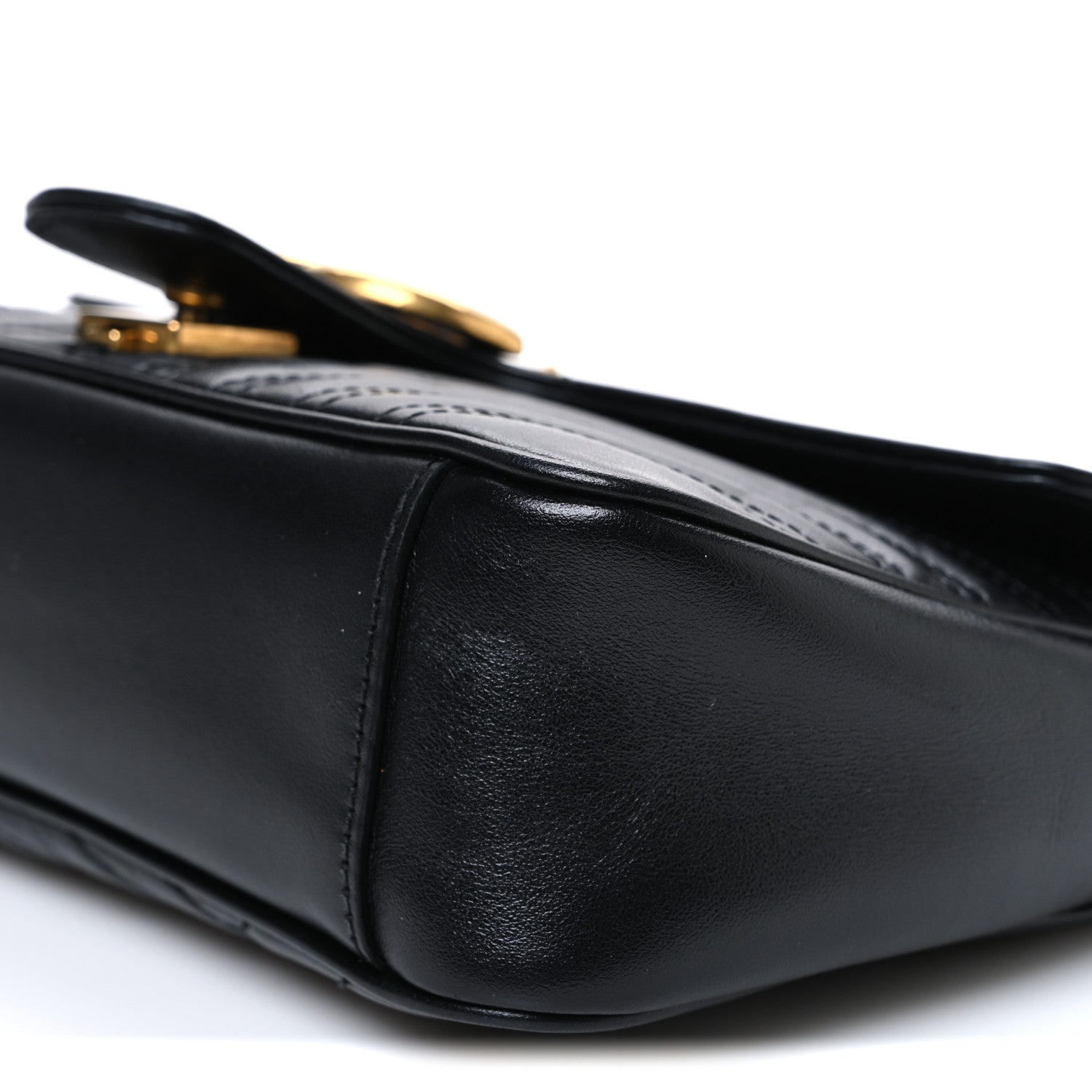 Gucci Calfskin Matelasse Small GG Marmont Shoulder Bag Black 10 of 10
