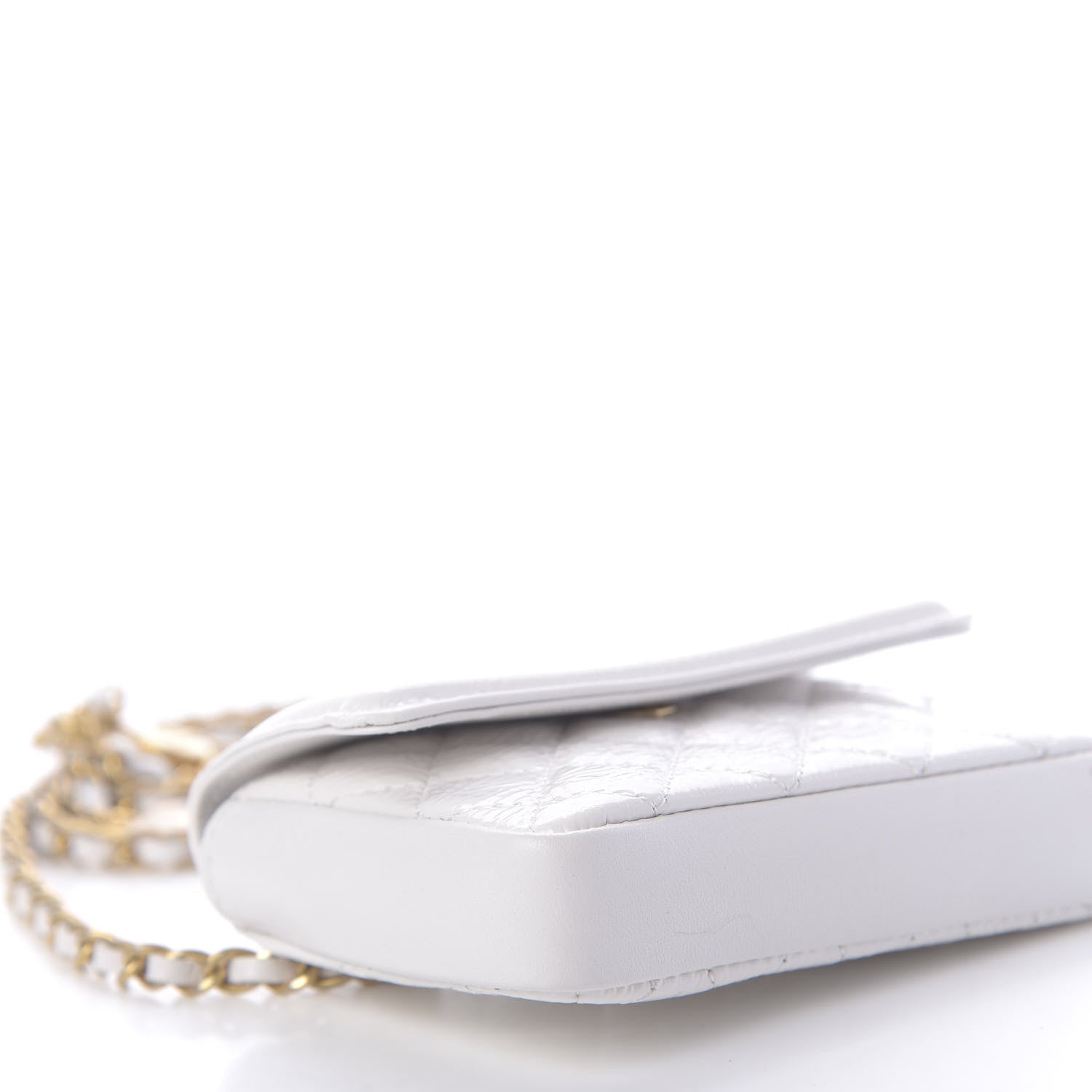 Chanel Shiny Aged Calfskin Quilted Waist Belt Bag White 6 of 13