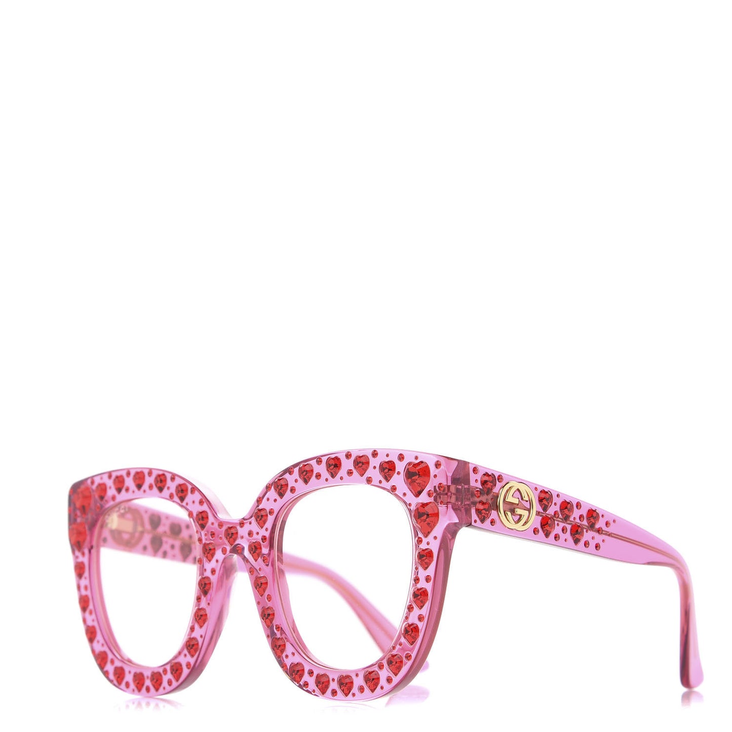 Acetate Crystal Heart GG0116S Sunglasses Fuchsia