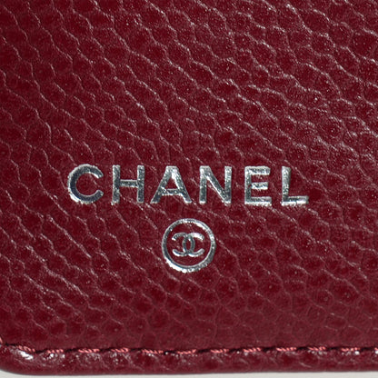 Chanel Caviar Quilted Yen Wallet Dark Red 7 of 9