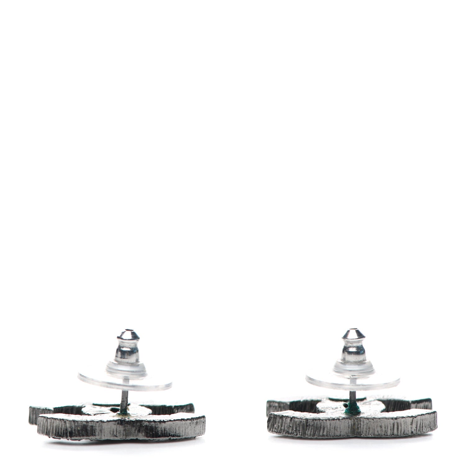 Chanel Ruthenium Crystal CC Earrings Black 3 of 4