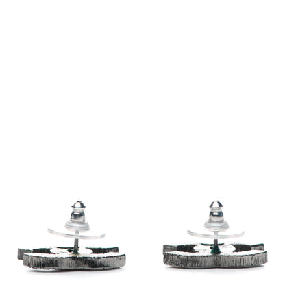 Chanel Ruthenium Crystal CC Earrings Black 3 of 4