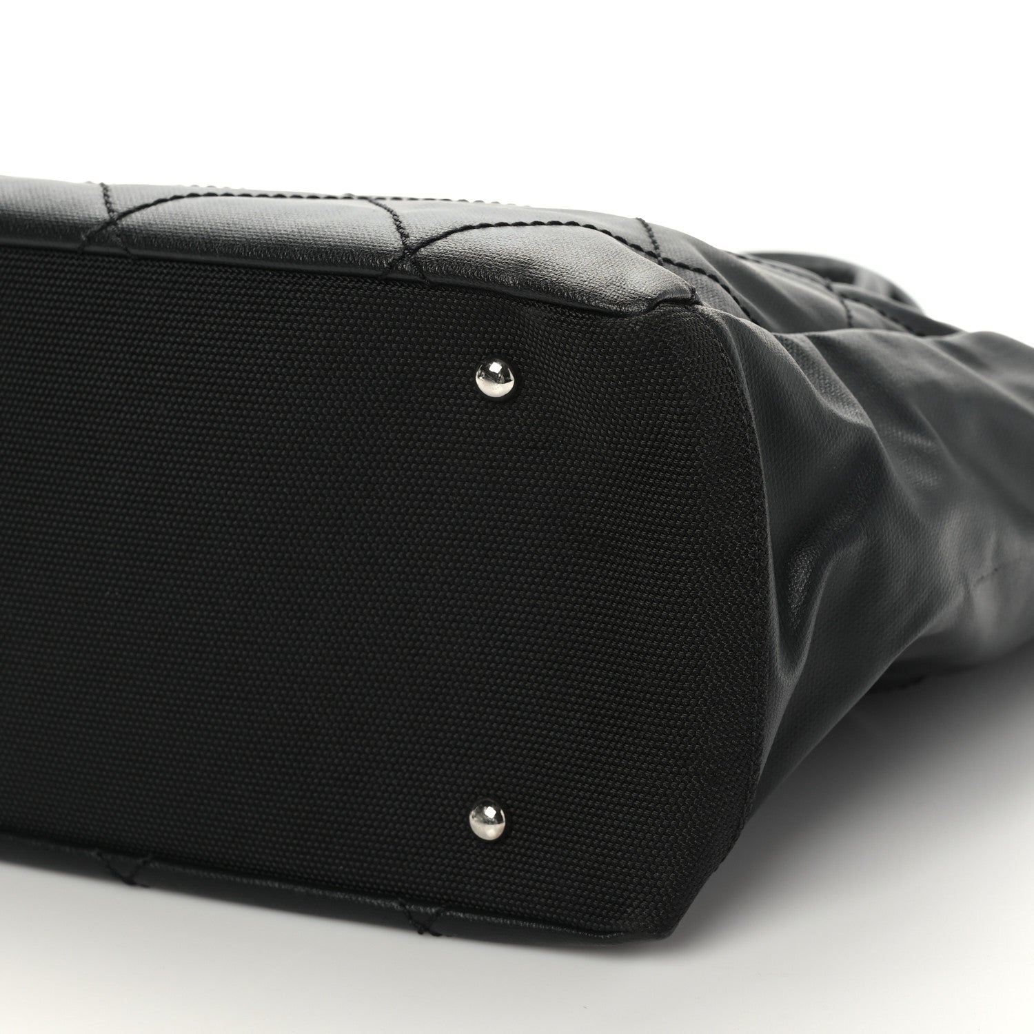 Chanel Coated Canvas Quilted Large Paris Biarritz Tote Black 9 of 9