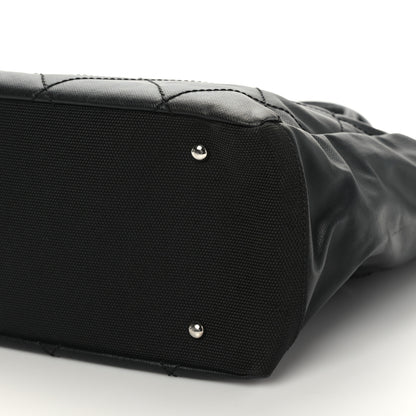 Chanel Coated Canvas Quilted Large Paris Biarritz Tote Black 9 of 9