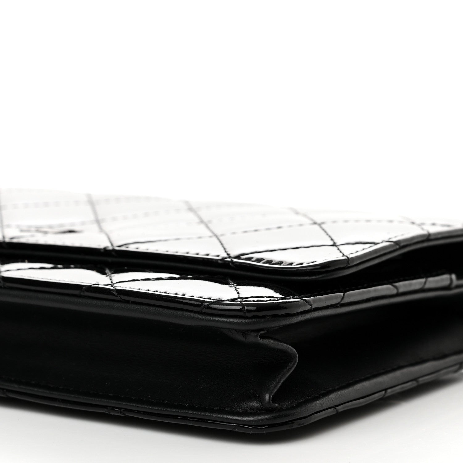 Chanel Patent Quilted Wallet On Chain WOC Black 11 of 13