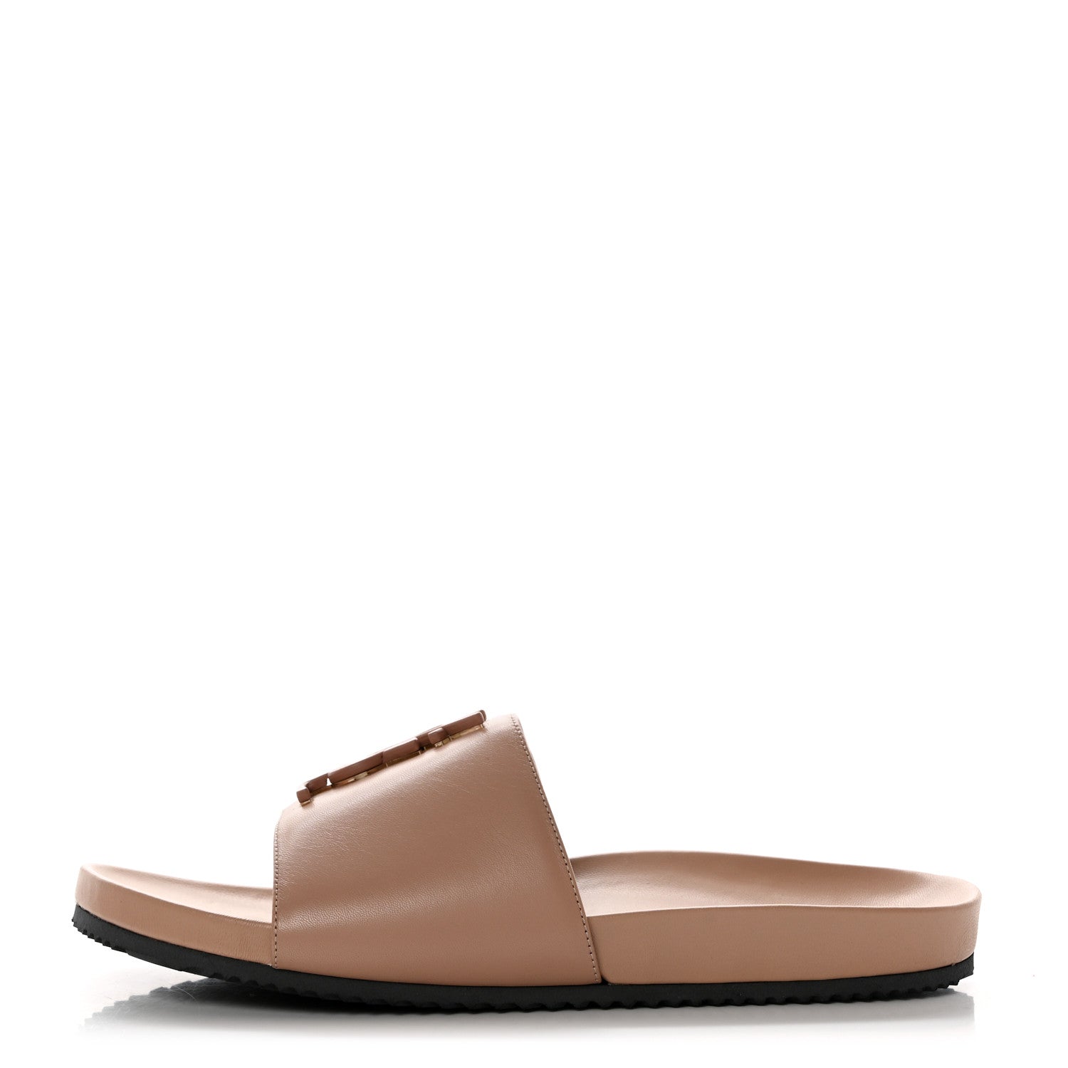 Saint Laurent Lambskin Joan Slide Sandals 40.5 Nude 1 of 9