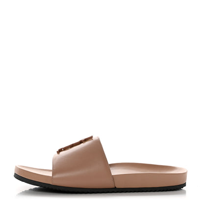 Saint Laurent Lambskin Joan Slide Sandals 40.5 Nude 1 of 9